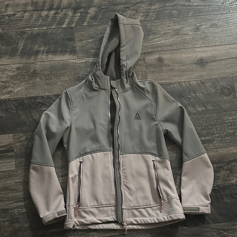 Reebok Gray and Pink Hooded Jacket